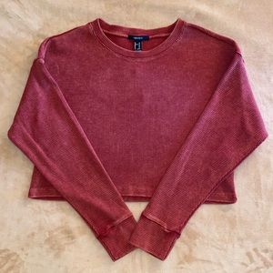 Waffle knit crop top